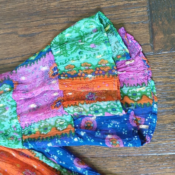 ANTHRO I Boho Sheer Smocked Antonella Peasant Blouse Top by Akemi + Kin, XS - Picture 10 of 15